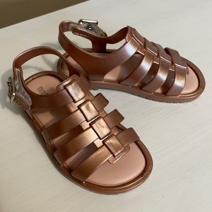 Rose Gold Mini Melissa Sandals